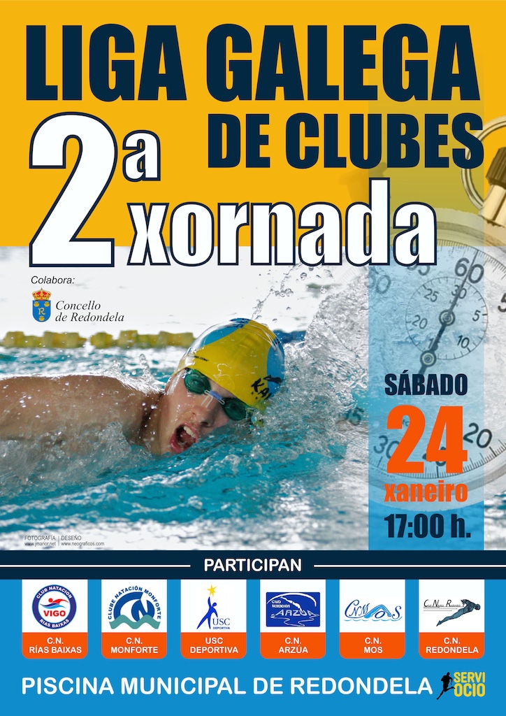 Cartel Liga Gallega de Clubes de Natación (Redondela)