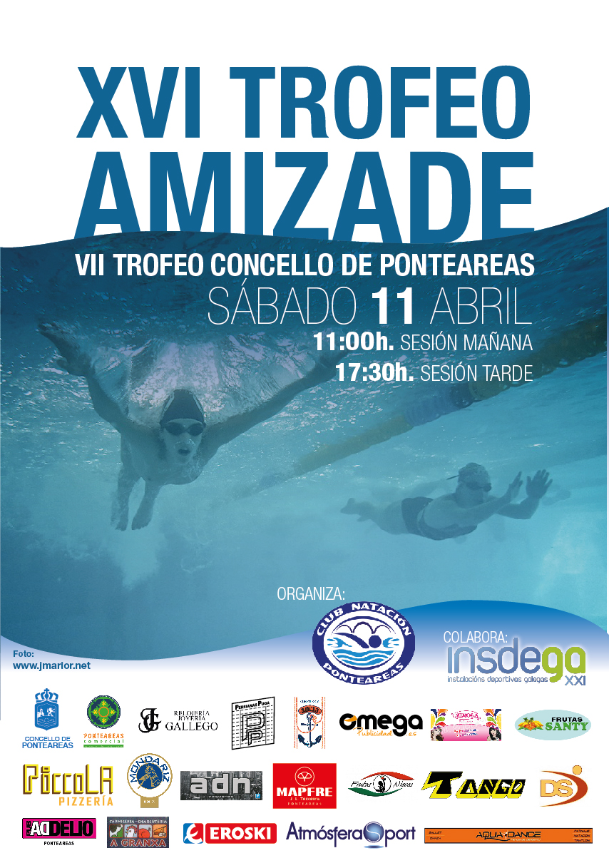 Cartel del XVI Trofeo Amizade 2015 en el Club Natación Ponteareas