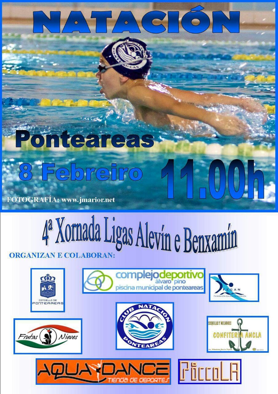 Cartel 4ª Jornada de  las ligas Alevín y Benjamín de natación