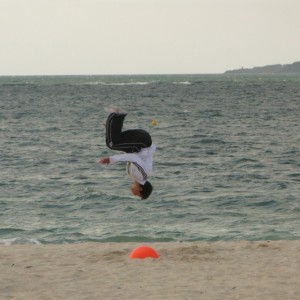 acrobata en la arena