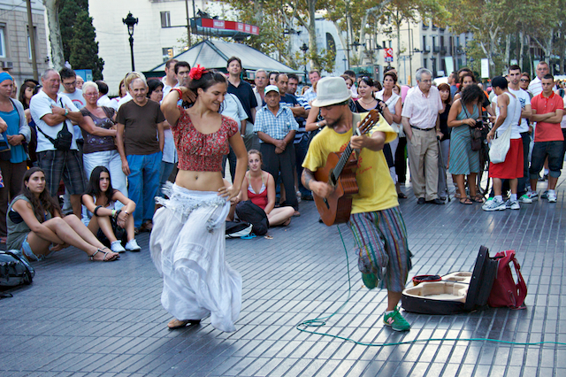 Músicos en la rambla de Santa Mónica