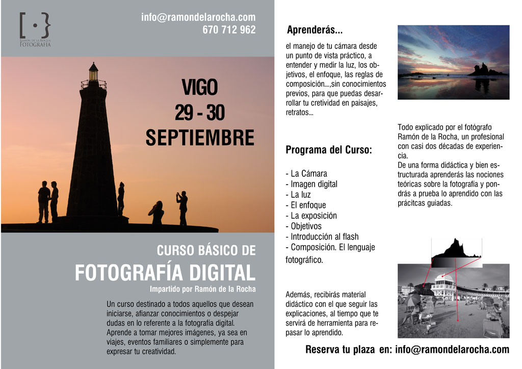 Curso de fotografia digital en Vigo, Septiembre de 2012 (programa)
