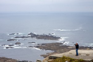 David fotografiando en Cabo Silleiro