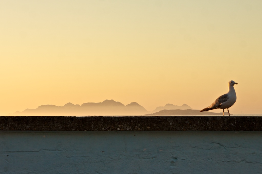 Islas Cíes y Estela de Fuera desde Baiona