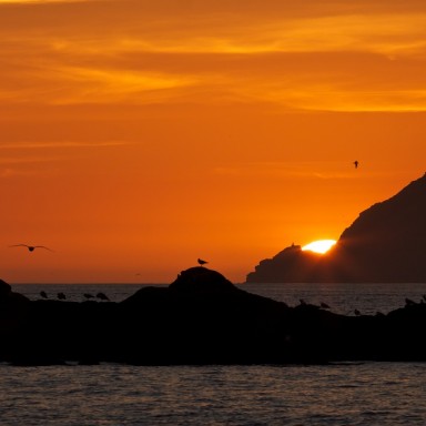 islas cies isla de faro puesta de sol desde playa de samil