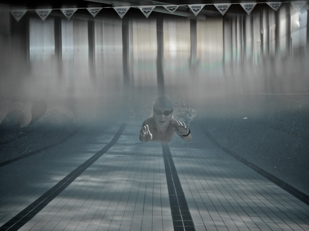 Liga benjamín y alevín de natación · Fotos en el agua del CNP