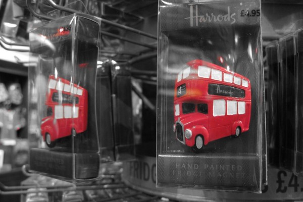 london in red · harrods bus
