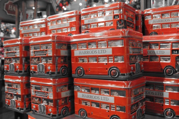 london in red · harrods buses
