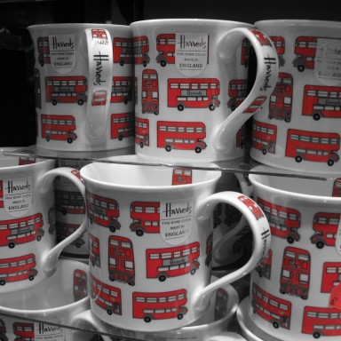london in red · harrods mugs