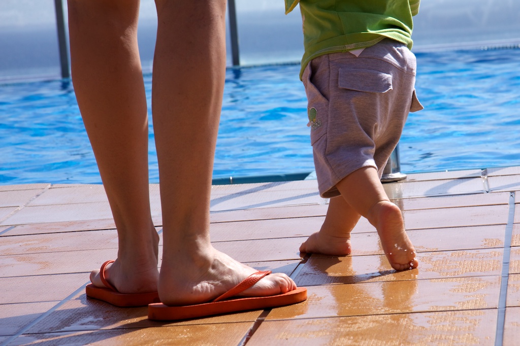 Primer día en la piscina