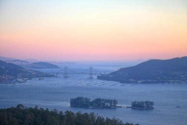 ria de vigo puente de rande de noche