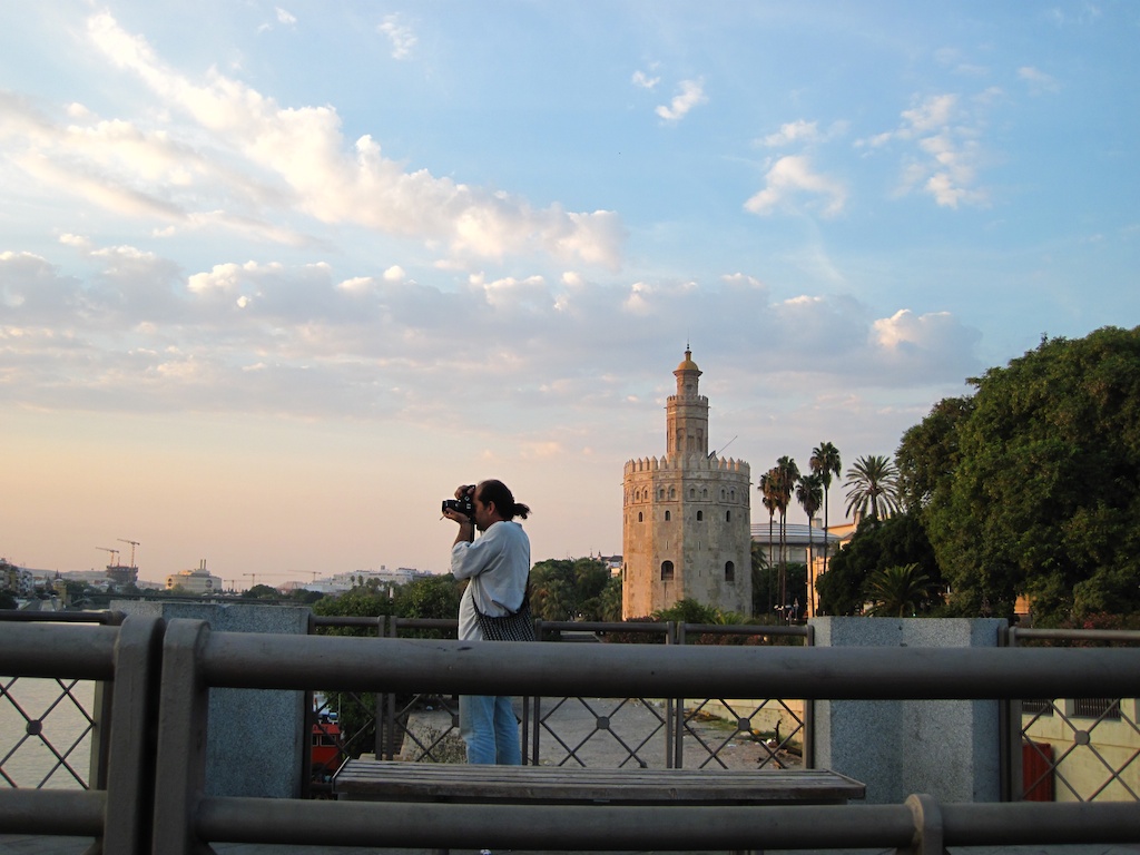 Torre del Oro desde el puente de San Telmo · Sevilla