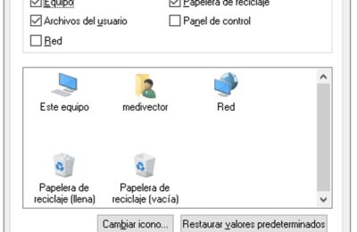 Abrir «Configuración de iconos de escritorio» mediante comando