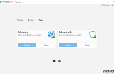 WPD:  Privacy dashboard for Windows