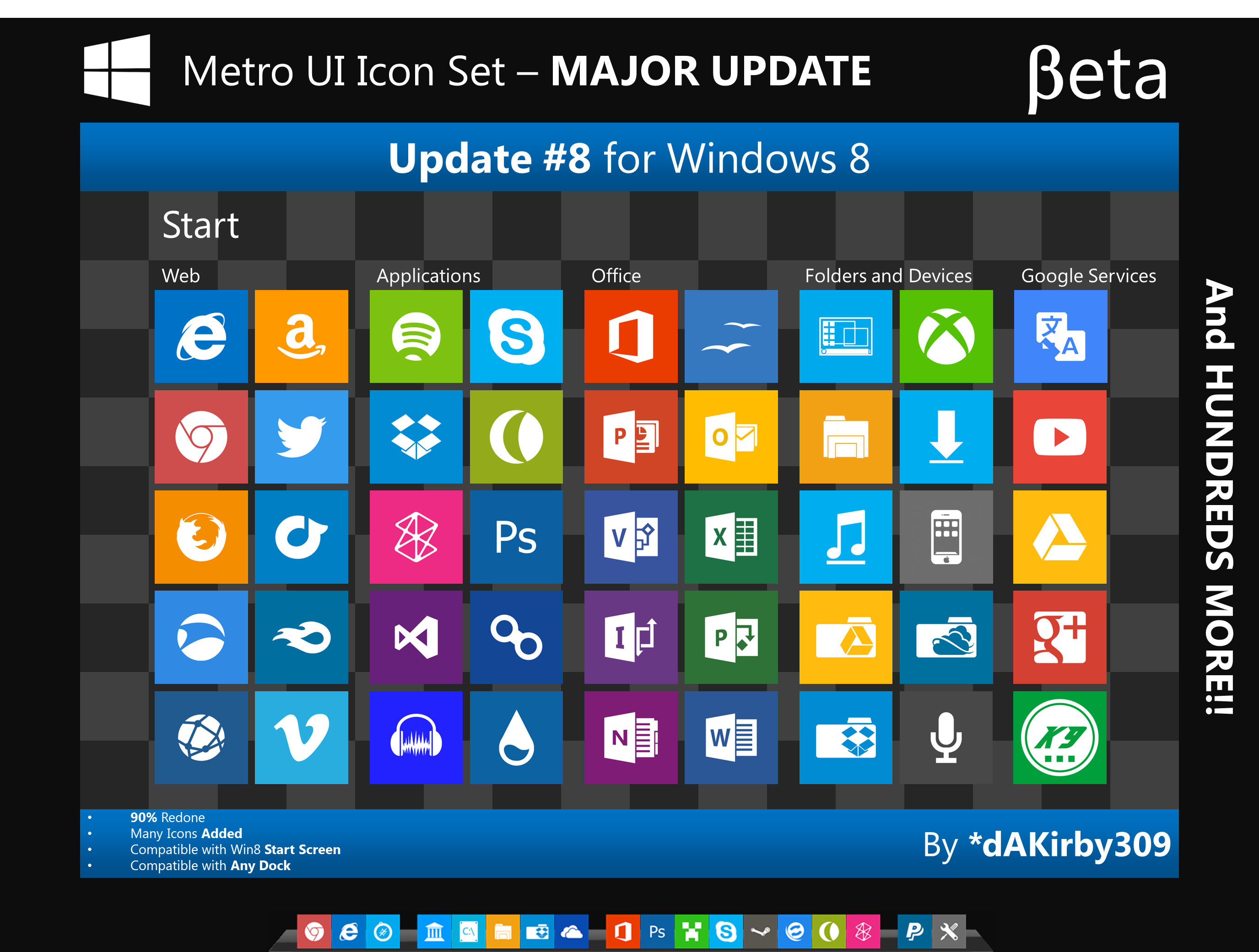 600 iconos estilo Metro · Windows 8 para descargar