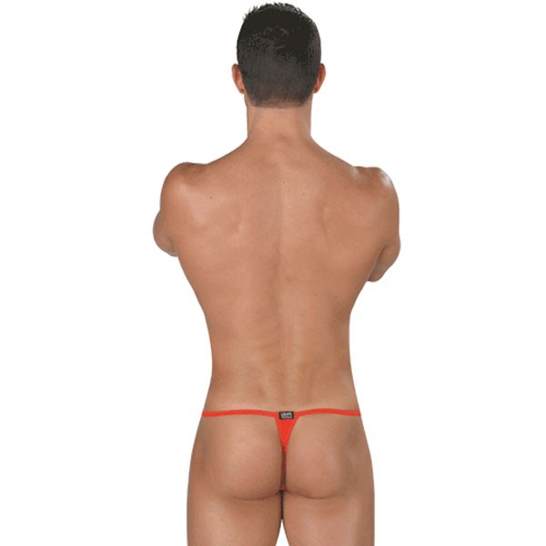 hombre con tanga rojo