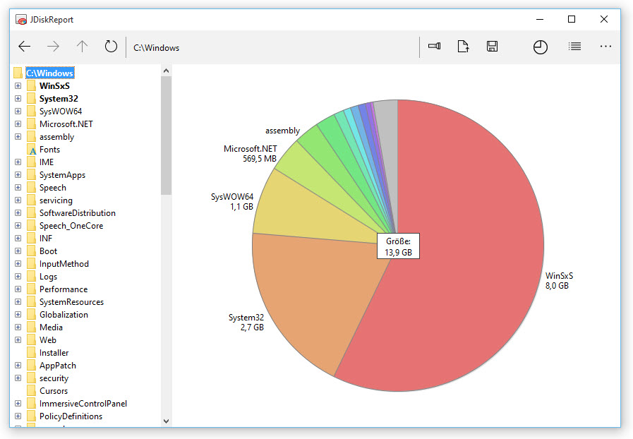 JDiskReport para analizar espacio en disco