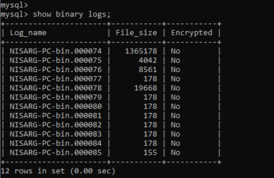 Desactivar el Log binario en MySQL