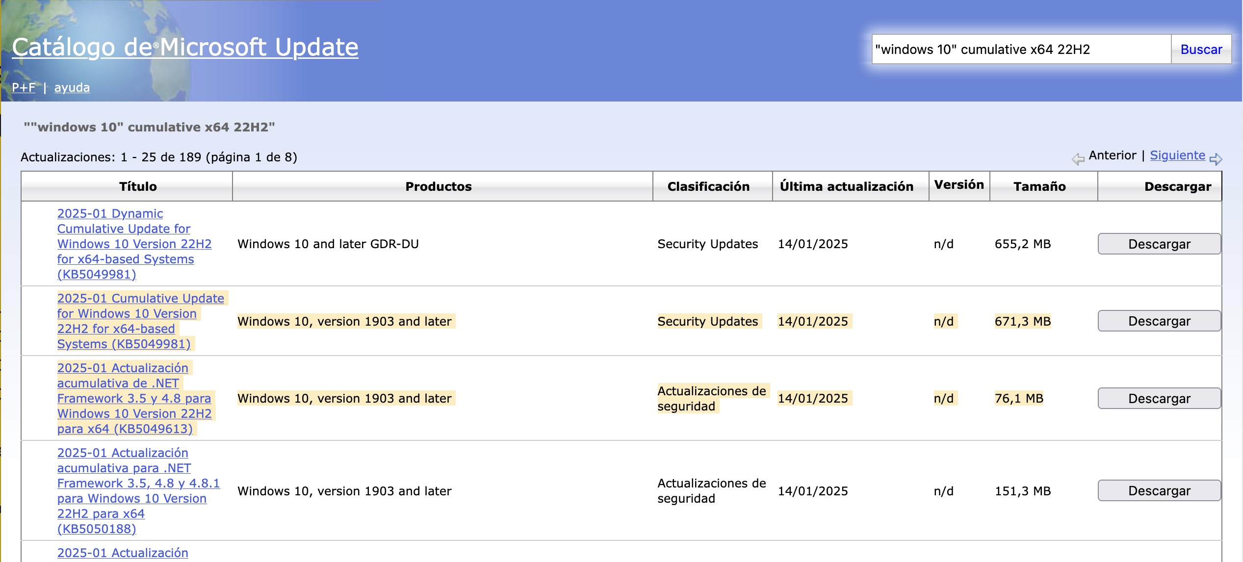 Cumulative updates