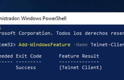 Instalar Telnet client con PowerShell en Windows Server